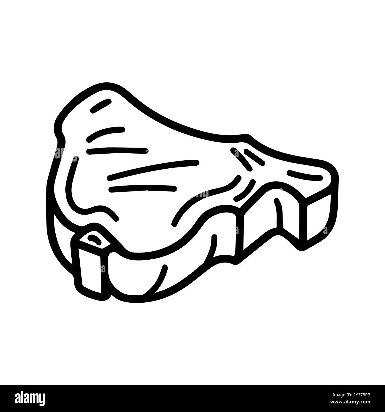 icona carne o simbolo di linea moderna. Grafica a linee vettoriali e design a icone con un contorno audace. Bianco e nero simbolo minimalista Pixel Perfect bianco isolato b Illustrazione Vettoriale