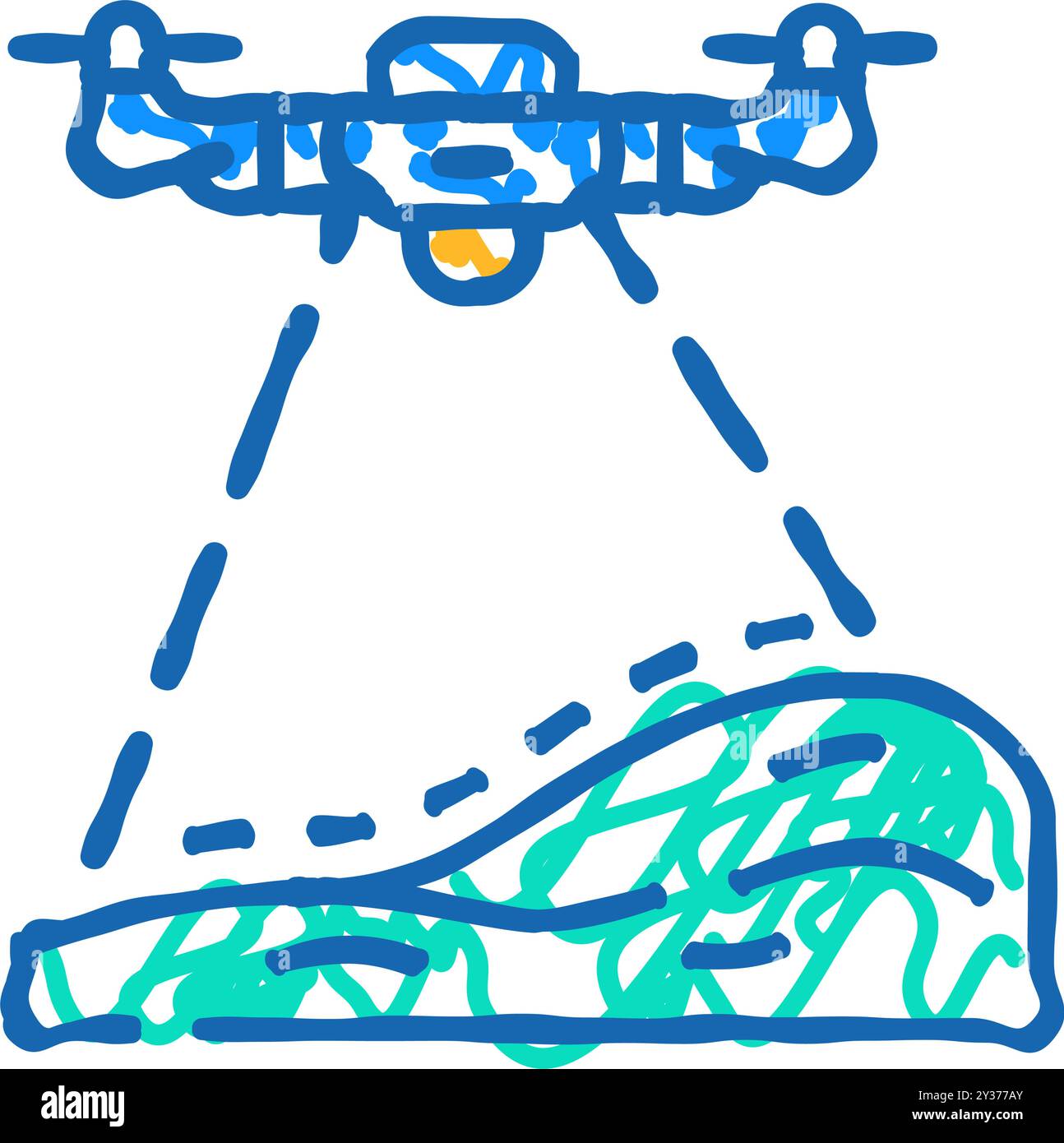 illustrazione dell'icona del drone del sondaggio ambientale Illustrazione Vettoriale