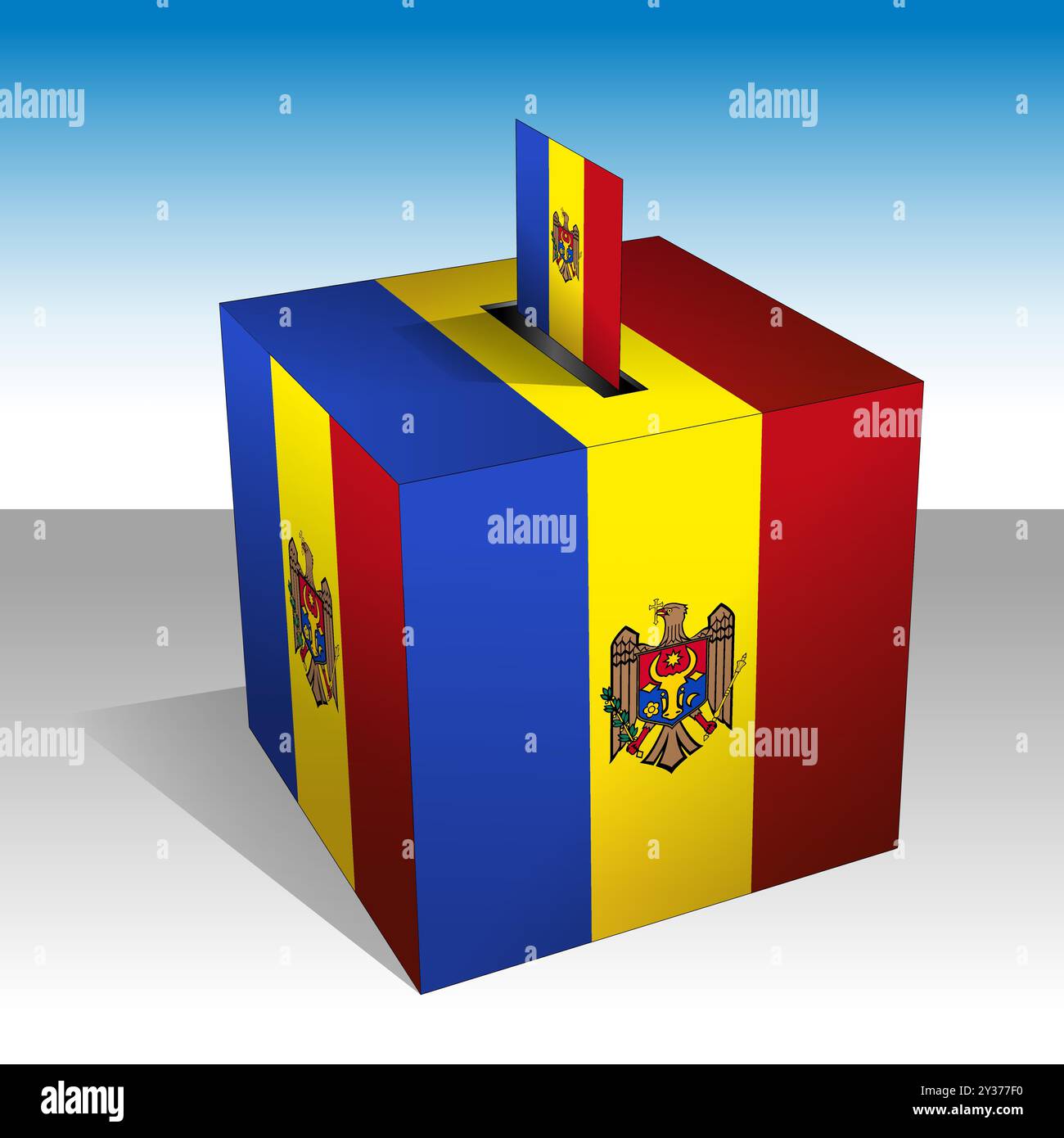 Moldavia, paese europeo, urne, bandiere e simboli, elezioni politiche, illustrazione vettoriale Illustrazione Vettoriale