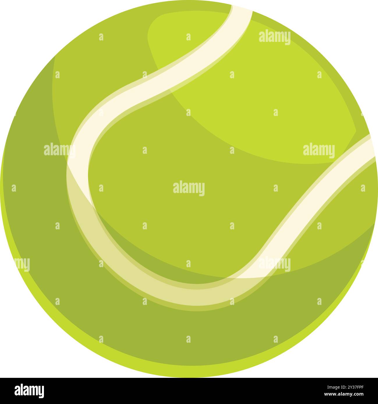 La classica palla da tennis verde è pronta per essere servita sul campo Illustrazione Vettoriale