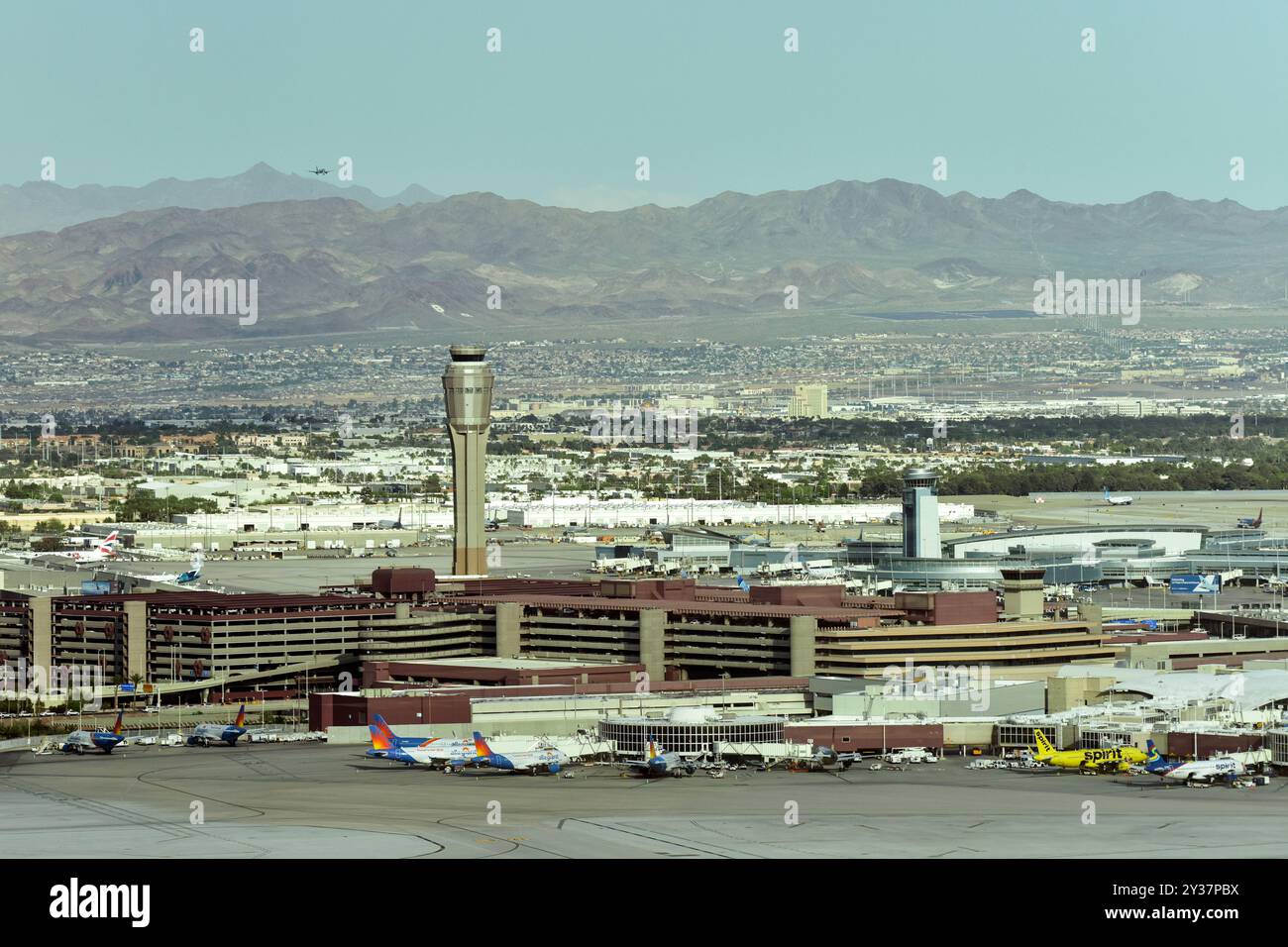 Vista aerea dell'aeroporto Harry Reid di Las Vegas. Foto Stock