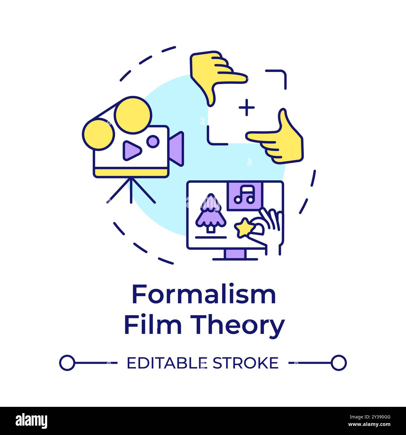 Icona di concetto multicolore della teoria dei film formalistici Illustrazione Vettoriale