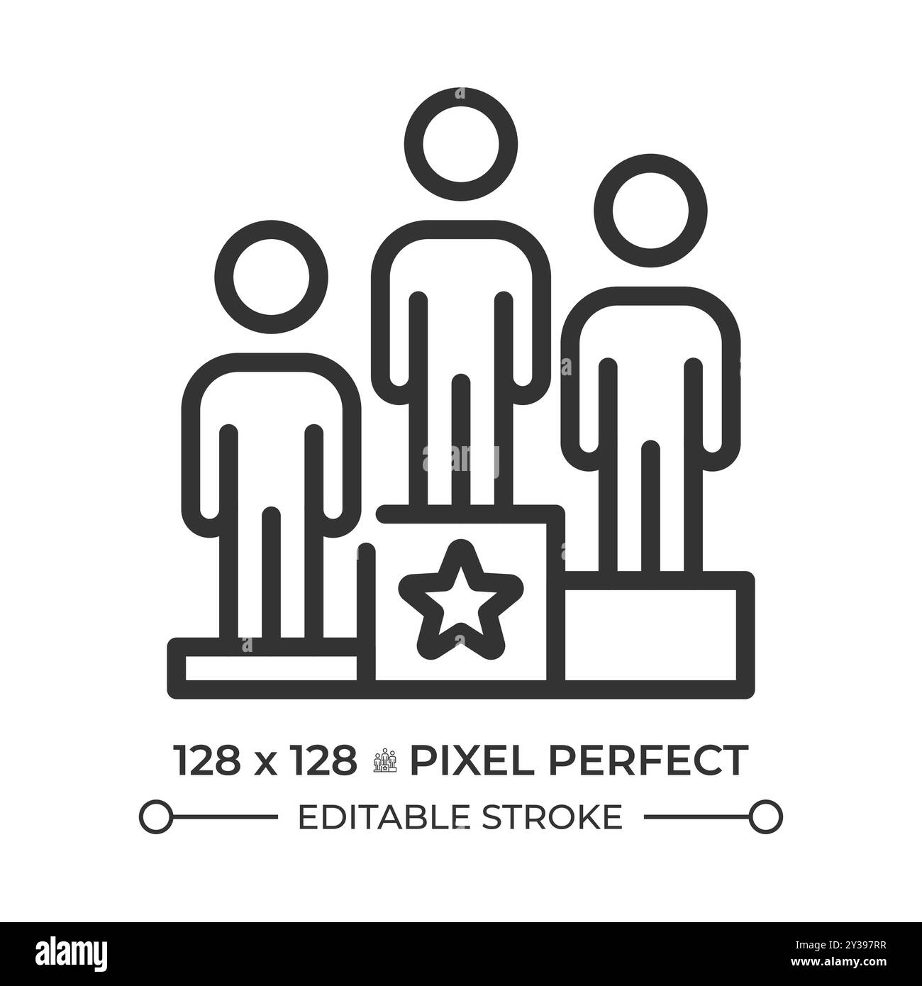 Il piedistallo vince l'icona lineare pixel Perfect Illustrazione Vettoriale