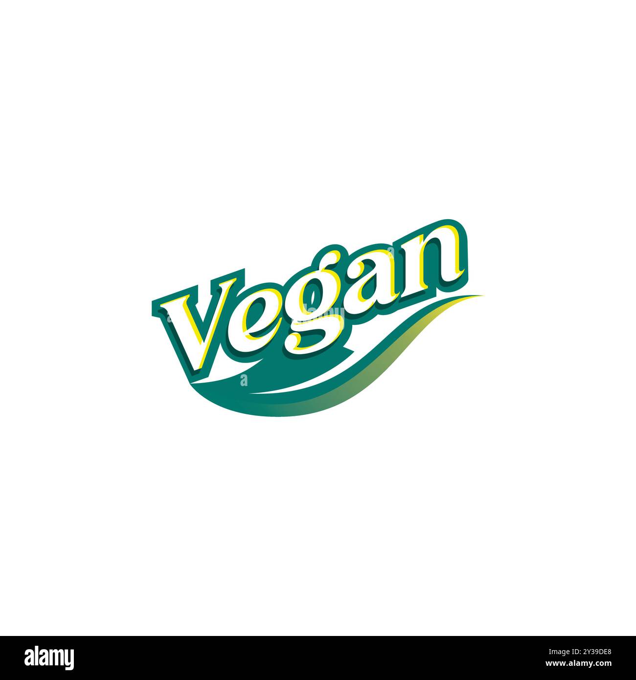 Vettoriale di design con logo Vegan. Icona prodotto naturale Illustrazione Vettoriale