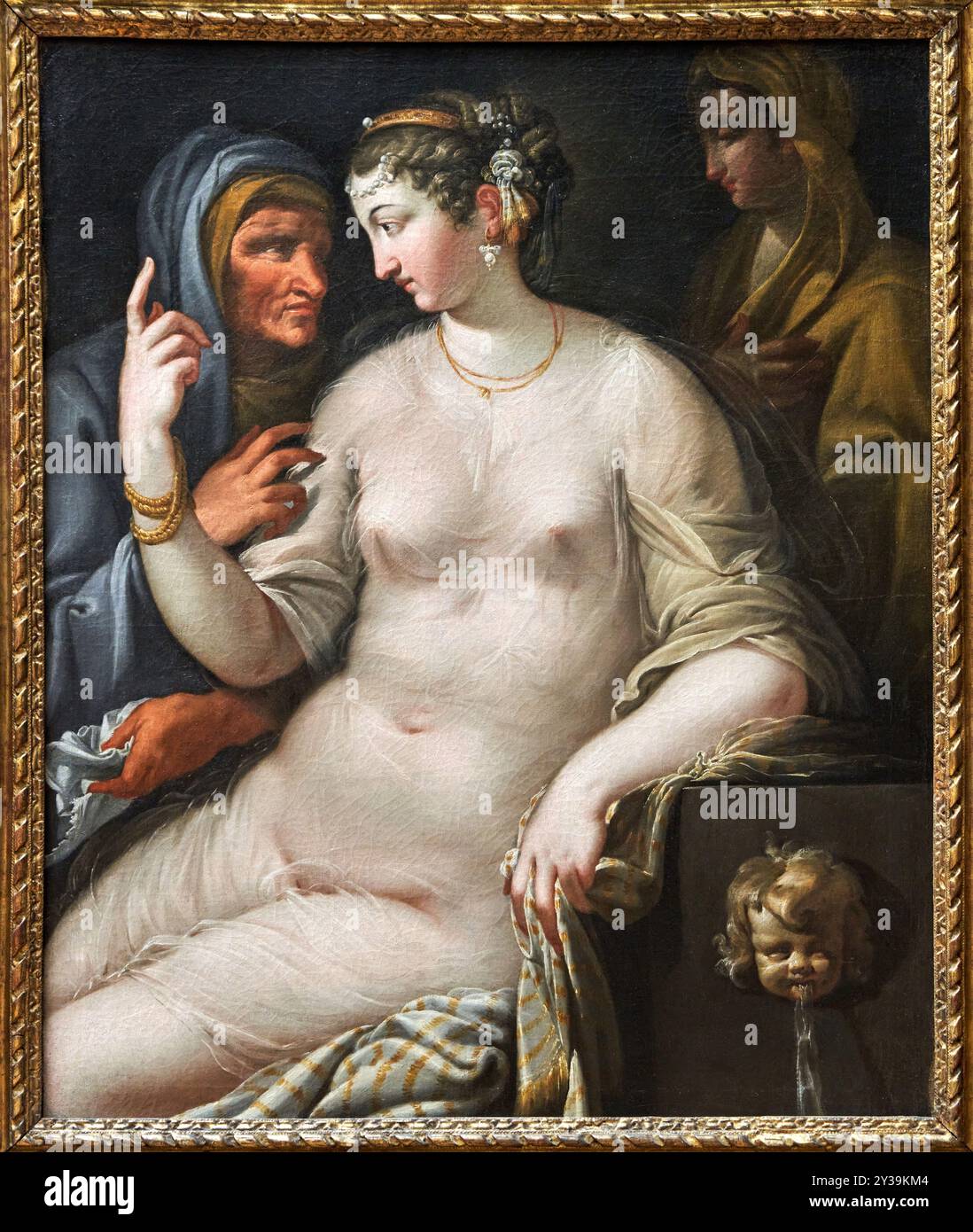 Vertumnus e Pomona, olio su tela, circa 1560-1570, basato sulle Metamorfosi del poeta latino Ovidio (i secolo d.C.), Niccolò dell'ABATE, Modène ( Foto Stock