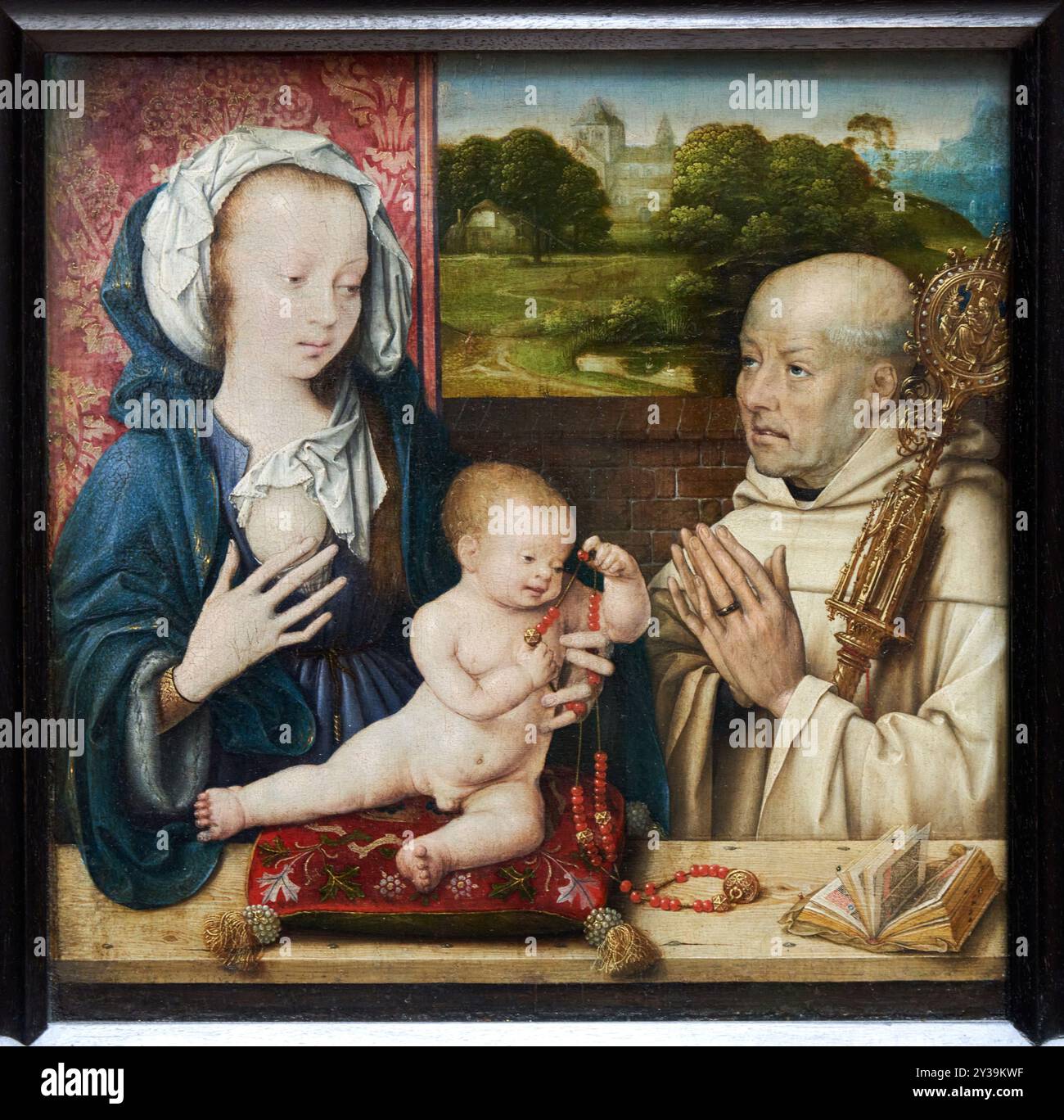 La visione di San Bernardo, olio su tavola, circa 1505-1510, Joos van CLEVE, Clèves ? (Allemagne), vers 1485 - Anvers (Belgique), 1540-1541, Musée du L Foto Stock