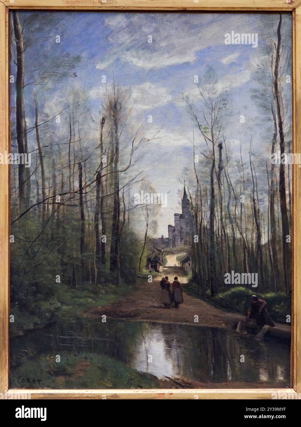 Man in Armour, conosciuto anche come il Cavaliere, 1868, olio su tela, Jean-Baptiste Camille COROT, Parigi, 1796 - 1875, Musée du Louvre, Parigi, Francia Foto Stock