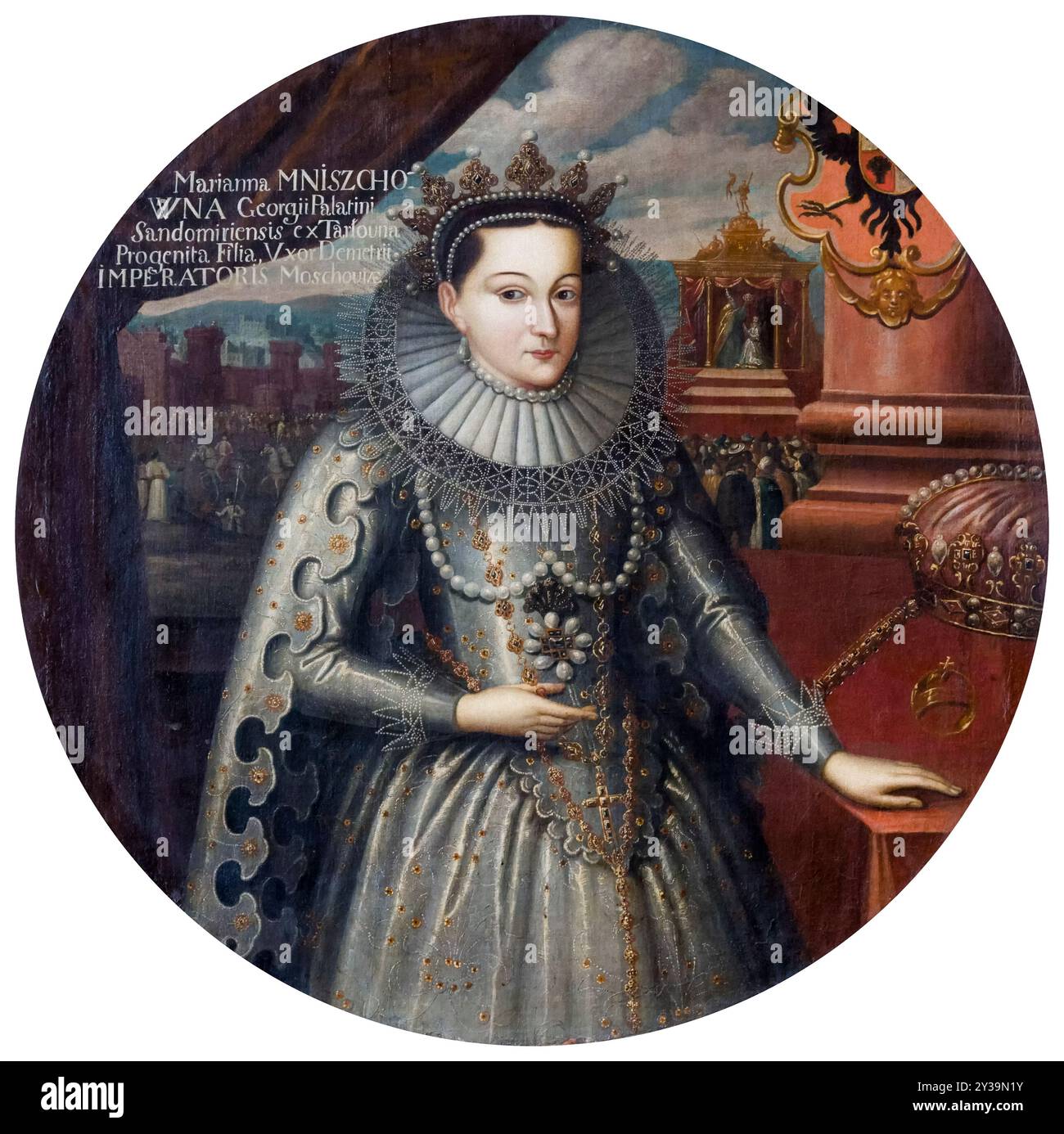 Marina Mniszech, Or, Marina Mnishek (c.1588-1614), nobildonna polacca, zarina di tutta la Russia nel maggio 1606 come moglie di "False Dmitrij i", ritrattistica, 1600-1650 Foto Stock