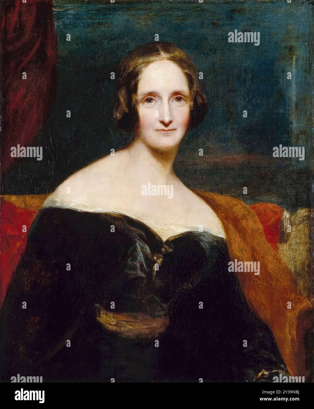 Mary Shelley (1797-1851), romanziere inglese, ritratto a olio su tela di Richard Rothwell, 1831-1840 Foto Stock
