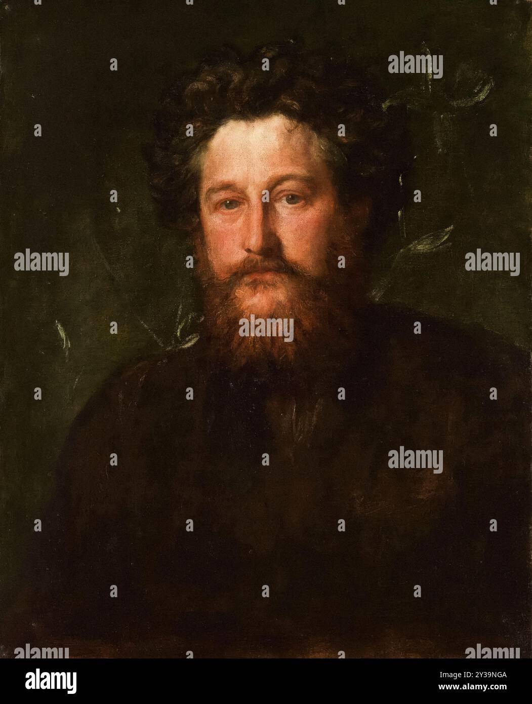 William Morris (1834-1896), designer tessile inglese, poeta, artista, scrittore e attivista socialista, ritratto a olio su tela di George Frederic Watts, 1870 Foto Stock