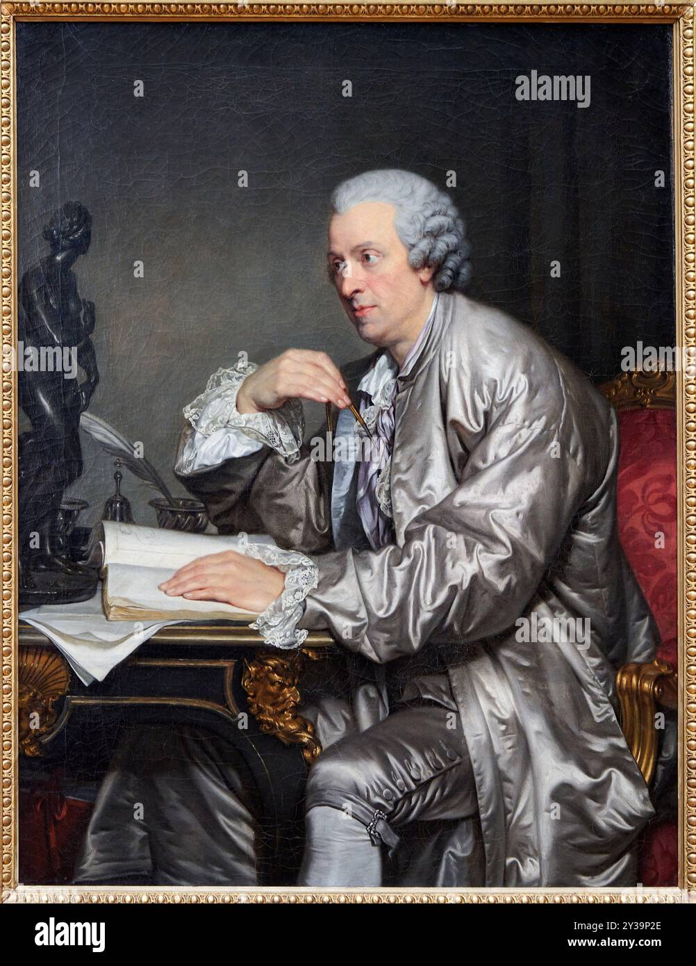 Ritratto di Claude Henri Watelet (1718-1786), finanziere e collezionista d'arte, Salone del 1765, olio su tela, Jean-Baptiste GREUZE, Tournus, 1725 - Parigi, Foto Stock