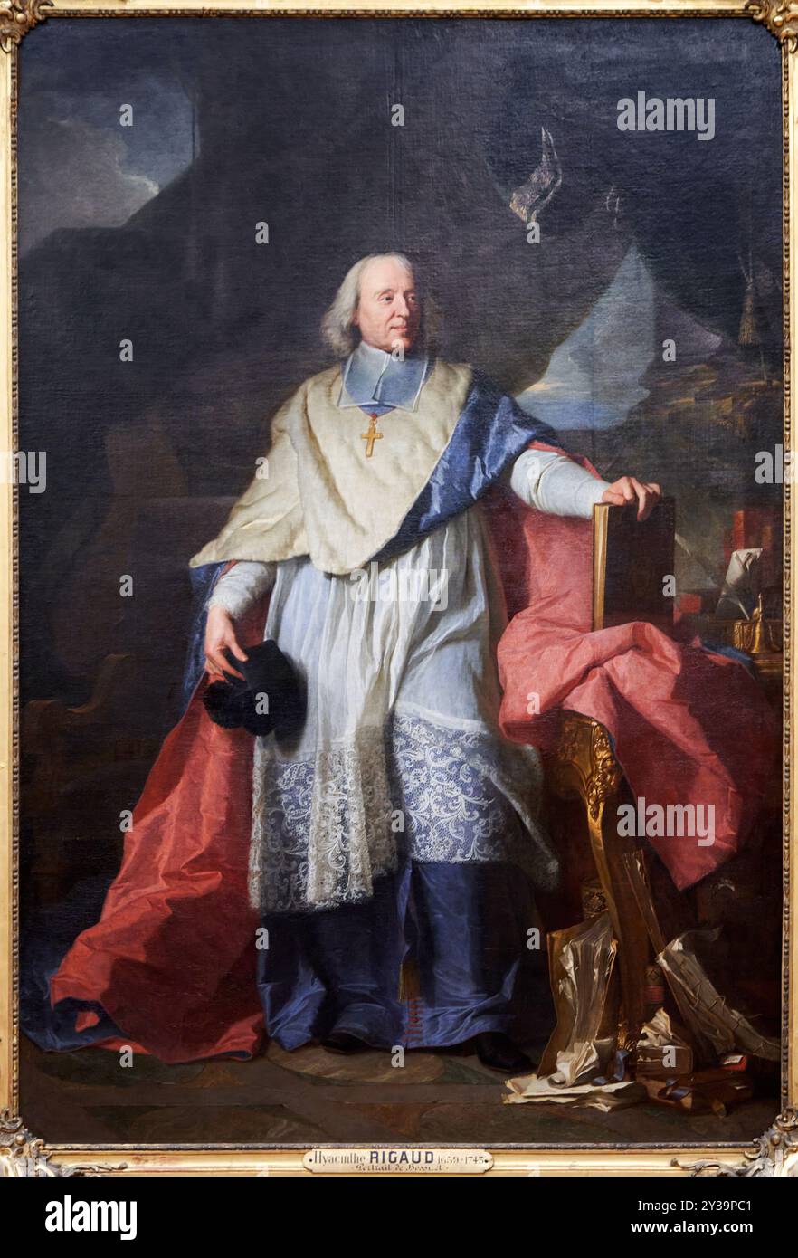 Ritratto di Jacques-Bénigne Bossuet (1627-1704), vescovo di Meaux, 1702, Hyacinthe RIGAUD, Perpignano, 1659 - Parigi, 1743, Musée du Louvre, Parigi, Franc Foto Stock