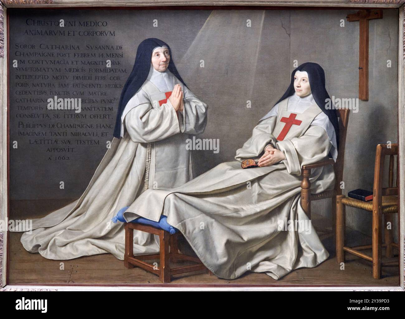 Ex voto del 1662, 1662, madre Catherine-Agnès Arnauld (1593-1671) e sorella Catherine de Sainte Suzanne Champaigne (1636-1686), figlia degli artis Foto Stock