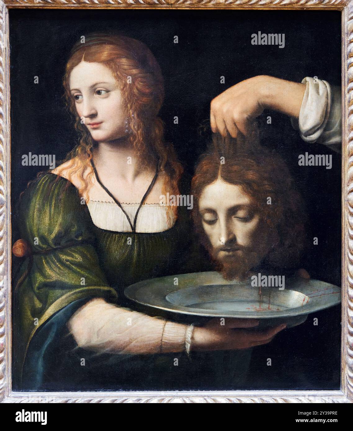 Salomè riceve la testa di San Giovanni Battista, olio su tavola trasferito su tela, circa 1520-1530, Bernardino LUINI, Dumenza (nord de Milan), V Foto Stock
