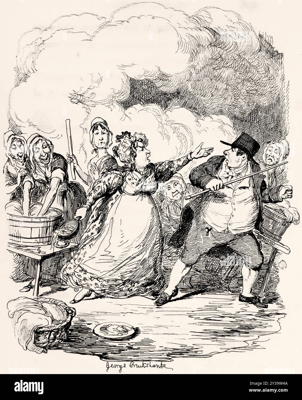 'Mr. Bumble degradata agli occhi dell'puapers." Dalle "Oliver Twist" da Boz (Charles Dickens). Vol. 2. Londra, 1838. Prima edizione Foto Stock