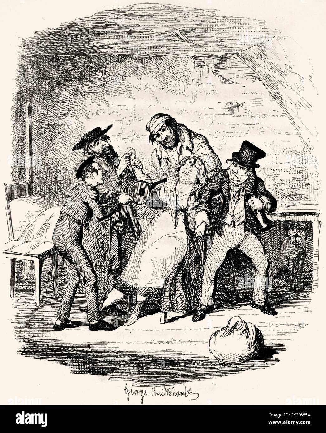 'Mr. Fagin e il suo allievo il recupero di Nancy." Dalle "Oliver Twist" da Boz (Charles Dickens). Vol. 3. Londra: Richard Bentley, 1838. Prima edizione Foto Stock