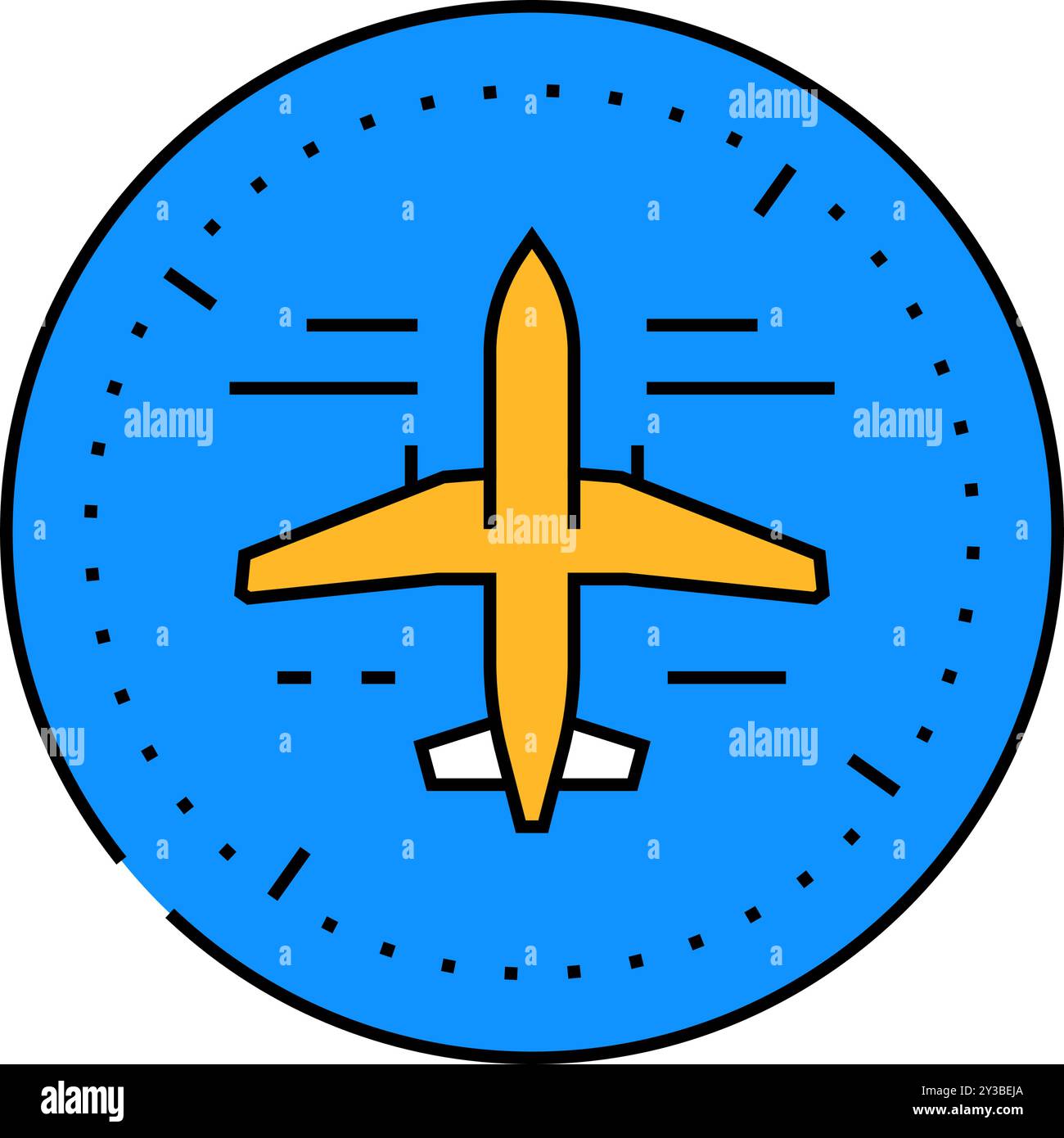 illustrazione a colori dell'icona di un ingegnere aeronautico dei sistemi avionici Illustrazione Vettoriale