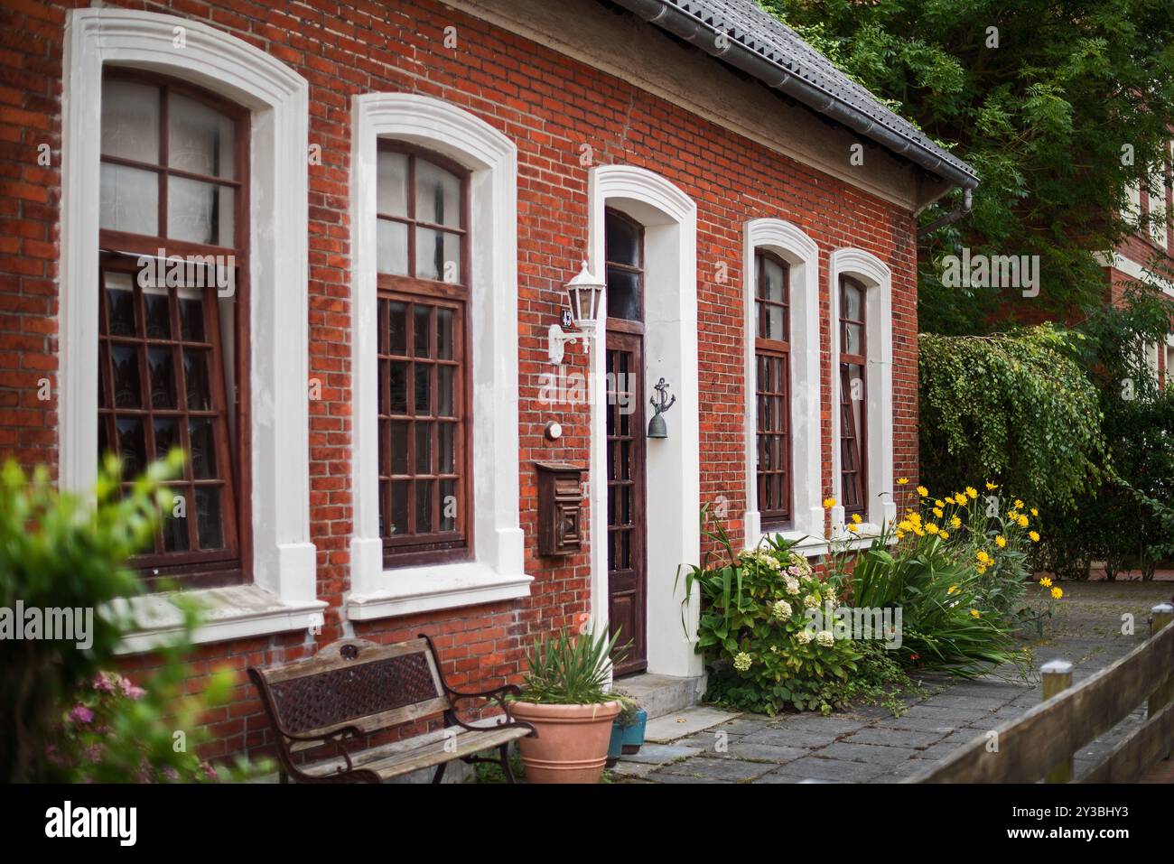 Vecchia casa di mattoni Foto Stock