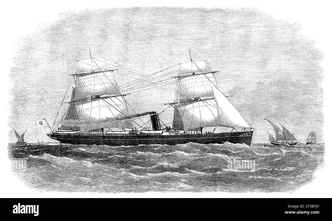 Yacht a vapore per il re di Burmah, 1871. 'Il vaporizzatore a vite ...