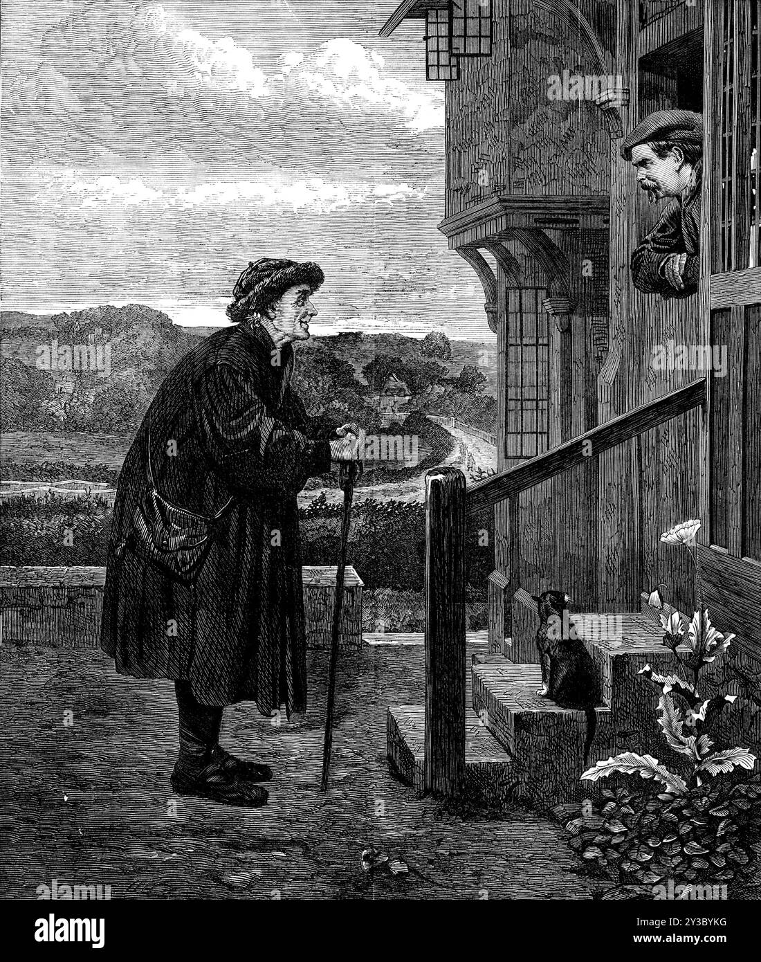 "The Village Gossip", di H. S. Marks, A.R.A., dalla mostra nella Dudley Gallery, 1871. Incisione di un dipinto. 'Un esempio molto piacevole di queste geniali illustrazioni di carattere e vita in inglese antico con cui... Mr. H. S. Marks e' stato identificato in modo soddisfacente. Pochi dei nostri pittori sono così felicitosi nel sequestrare droll e punti umoristici di carattere ed espressione fisiognomica. Questo è il forte dell'artista... la gente dice, forse con la verità, che nessuno ha alcun carattere al giorno d'oggi... tutti noi veniamo strofinati in un unico schema dalla costante frizione della nostra civiltà moderna Foto Stock "The Village Gossip", di H. S. Marks, A.R.A., dalla mostra nella Dudley Gallery, 1871. Incisione di un dipinto. 'Un esempio molto piacevole di queste geniali illustrazioni di carattere e vita in inglese antico con cui... Mr. H. S. Marks e' stato identificato in modo soddisfacente. Pochi dei nostri pittori sono così felicitosi nel sequestrare droll e punti umoristici di carattere ed espressione fisiognomica. Questo è il forte dell'artista... la gente dice, forse con la verità, che nessuno ha alcun carattere al giorno d'oggi... tutti noi veniamo strofinati in un unico schema dalla costante frizione della nostra civiltà moderna Foto Stock