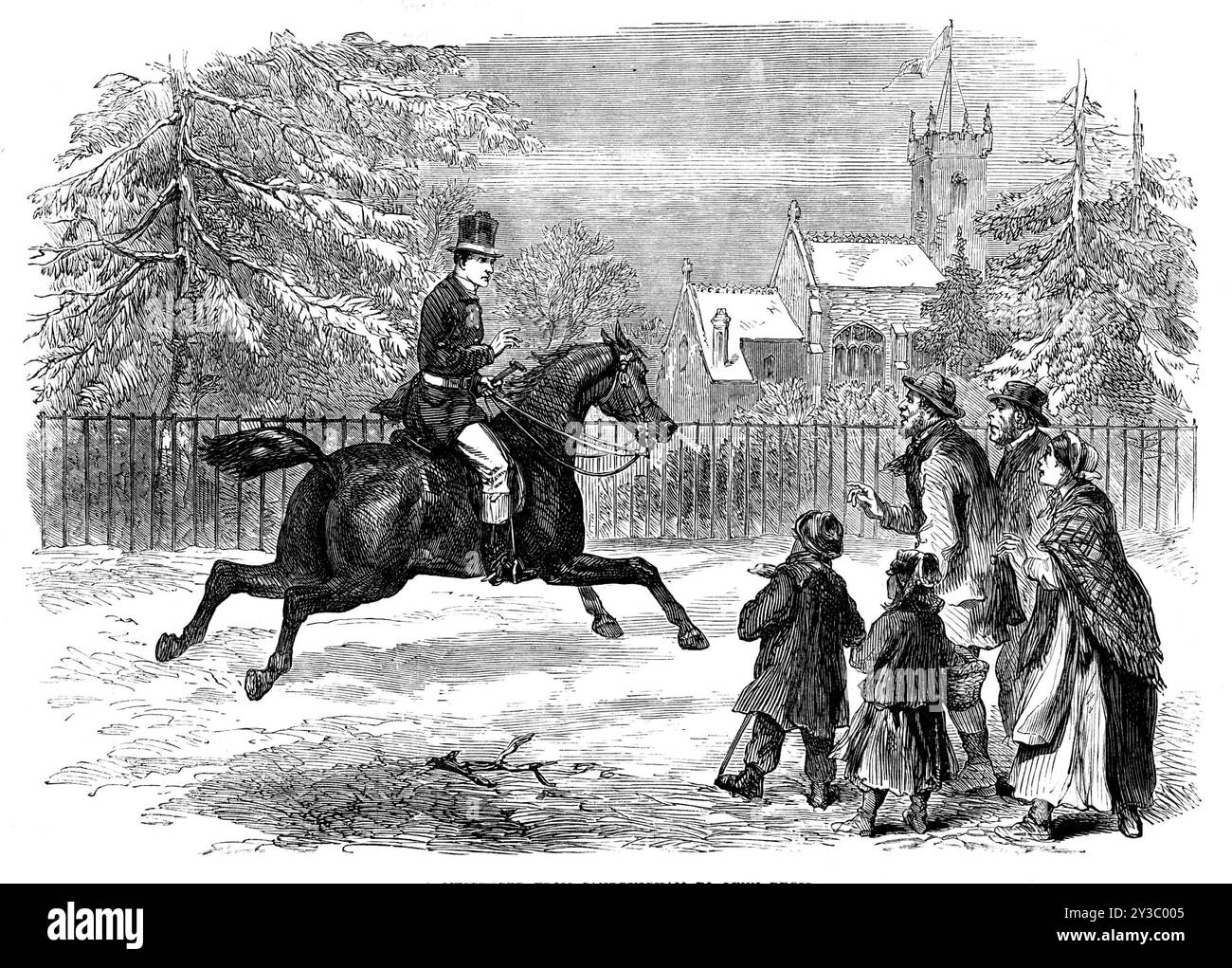 Un messaggero da Sandringham a Lynn Regis, 1871 anni. Il principe di Galles (poi Edoardo VII) subì - e sopravvisse - un attacco di febbre tifoide (la malattia di cui suo padre era morto 10 anni prima) mentre era nella sua casa a Sandringham nel Norfolk. I bollettini medici rilasciati dai medici di sua altezza reale tre o quattro volte al giorno venivano immediatamente telegrafati a Londra, c'era un ufficio telegrafico privato a Sandringham House, e le indagini sulle condizioni del Principe furono prontamente risposte con gli stessi mezzi. Ma i messaggi espressi venivano spesso inviati a Lynn su vari occ urgenti Foto Stock