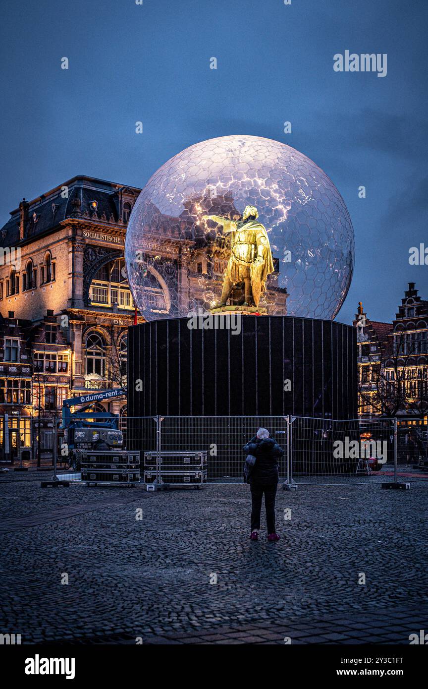 Winter Light Festival a Gand, Belgio Foto Stock