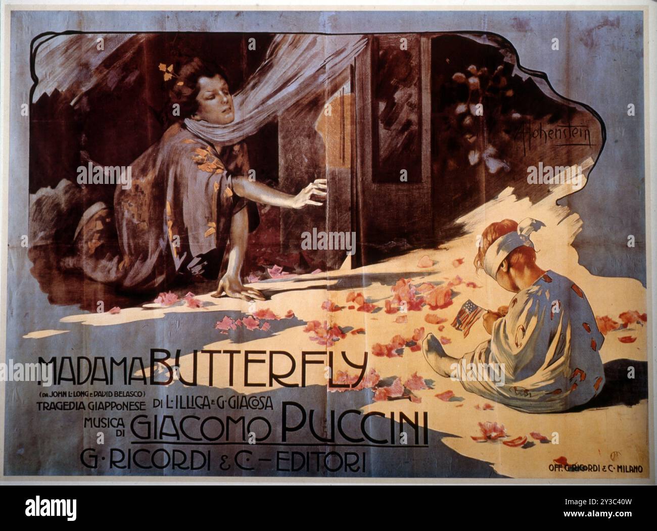 Poster per l'Opera Madama Butterfly di G. Puccini, 1904. Collezione privata. Foto Stock