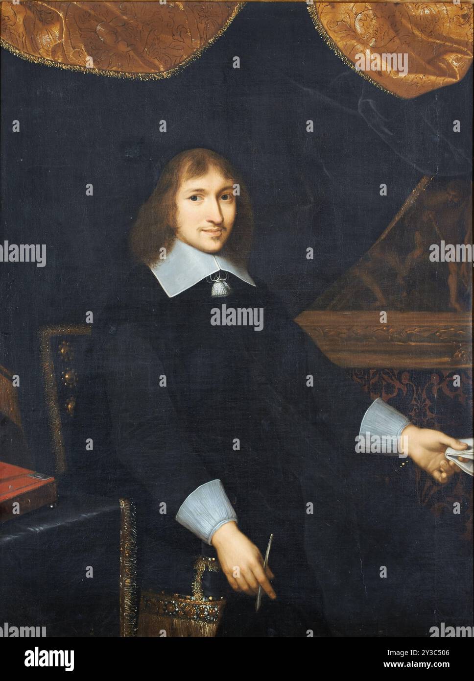 Ritratto di Nicolas Fouquet (1615-1680), 1653. Disponibile nella collezione del CH&#xe2;teau de Vaux-le-Vicomte. Foto Stock