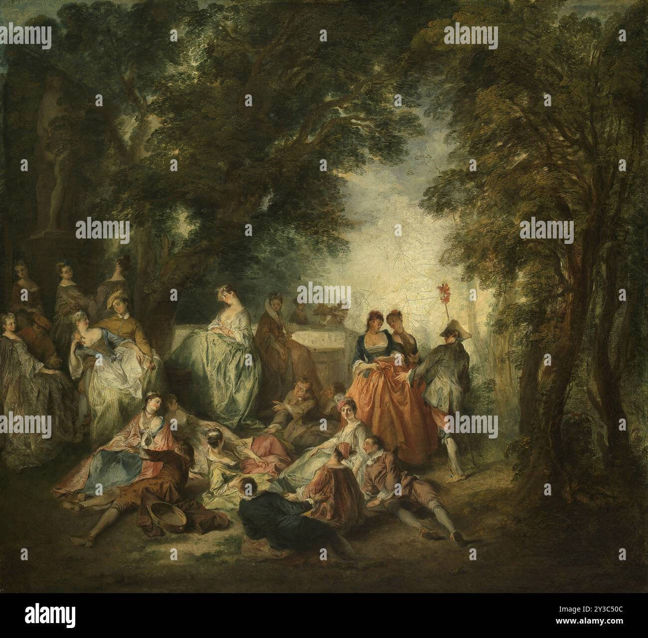 F&#xea;te Galante, c1730. Si trova nella Collezione del Museu Calouste Gulbenkian di Lisbona. Foto Stock