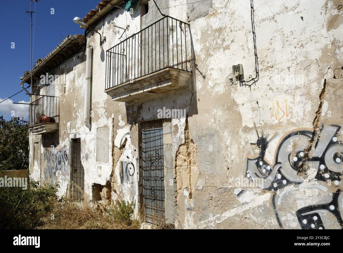 Casa abbandonata a Palma, Maiorca, Spagna, Europa Foto Stock