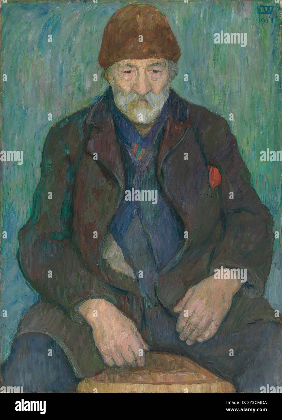 Vecchio con cappello di pelliccia, 1911. Foto Stock