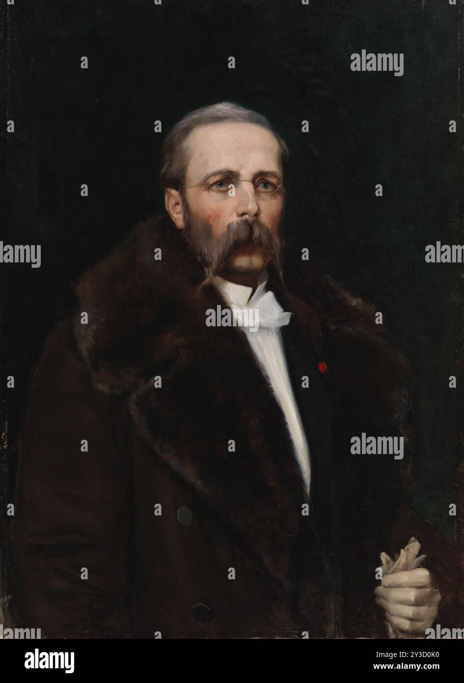Ritratto del padre dell'artista direttore capo Carl Albert Edelfelt, 1883. Foto Stock