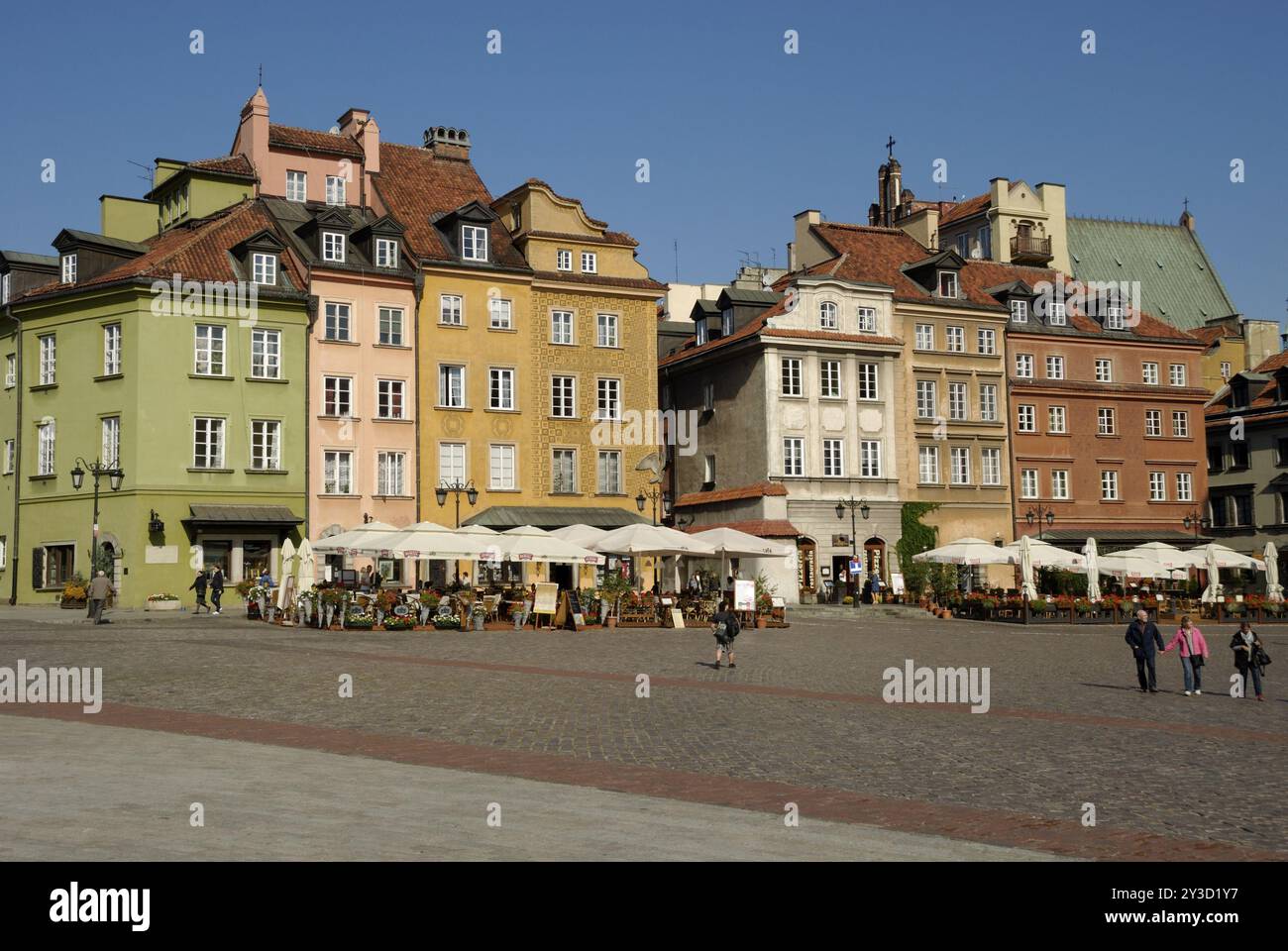 Case cittadine sulla Piazza del Castello, Varsavia, Polonia, Europa Foto Stock