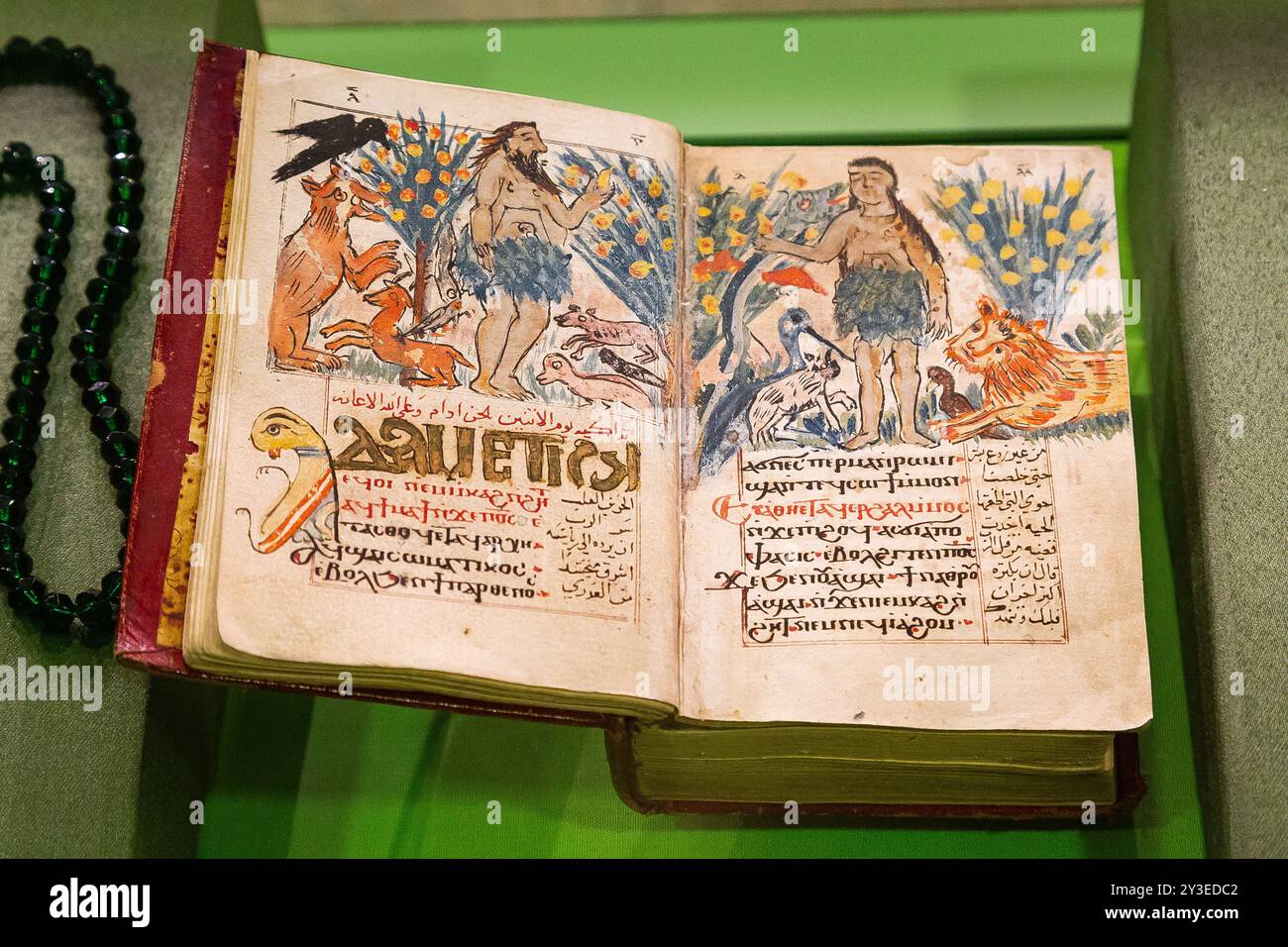 Egitto, aeroporto del Cairo, oggetti esposti nel Terminal 2 Museum: Kiahk vespri bilingue psalmody. Foto Stock