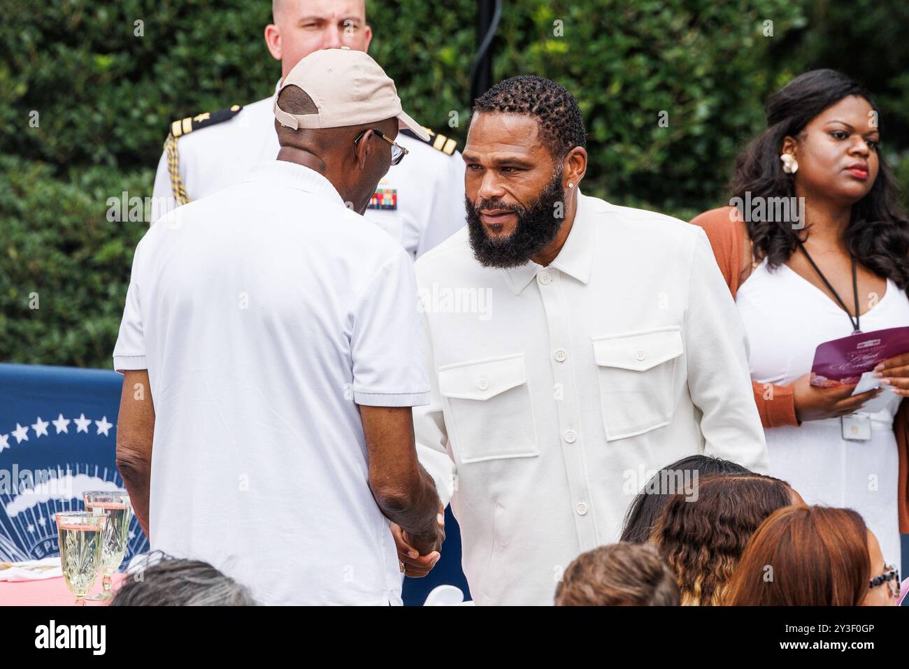 Washington, Stati Uniti. 13 settembre 2024. L'attore Anthony Anderson è visto durante un evento che celebra l'eccellenza nera sul South Lawn della Casa Bianca venerdì 13 settembre 2024 a Washington DC (foto di Aaron Schwartz/Sipa USA) Credit: SIPA USA/Alamy Live News Foto Stock