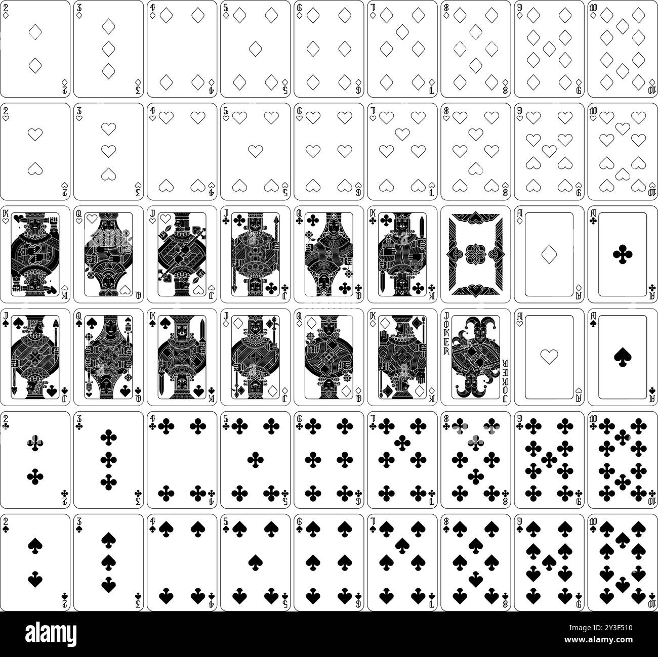 Carte da gioco pacchetto completo carte da gioco Illustrazione Vettoriale