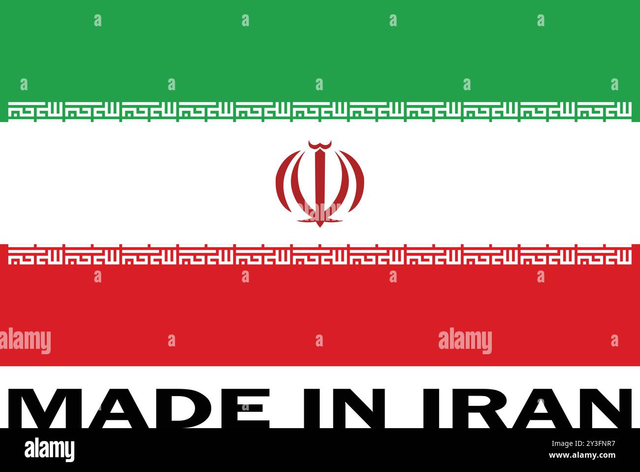 Made in Iran, Made in Iran, cartello di fabbricazione, icona prodotto, icona Made in Iran, Made in Iran with Flag Illustrazione Vettoriale
