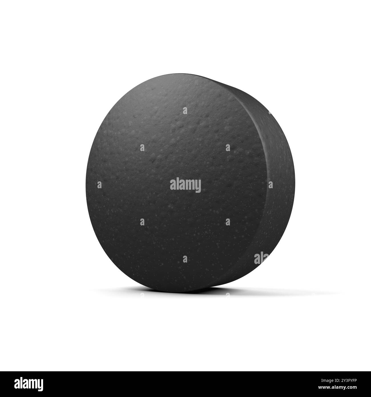 Pillola di carbone attivo isolata su sfondo bianco. Carbone attivo. illustrazione 3d. Foto Stock