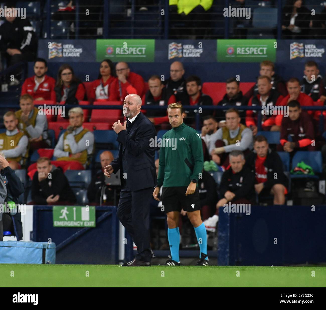 . Scozia contro Polonia UEFA Nations League: League A, gruppo 1 giovedì 5 settembre 2024 Hampden Park, Glasgow. Scozia . Il britannico Steve Clarke è il capo allenatore Foto Stock