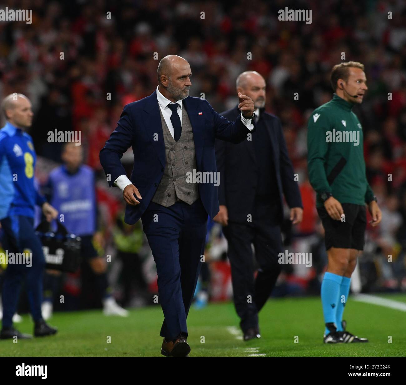 . Scozia contro Polonia UEFA Nations League: League A, gruppo 1 giovedì 5 settembre 2024 Hampden Park, Glasgow. Scozia . Regno Unito, Polonia, allenatore Michal Pro Foto Stock