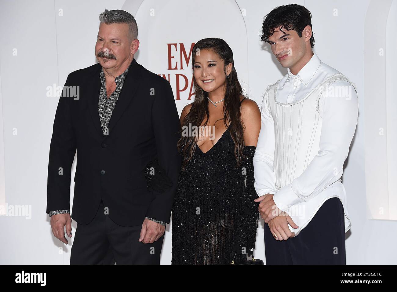 Roma, Lazio. 10 settembre 2024. Andrew Fleming, Paul Forman e Ashley Park durante il Red carpet della quarta stagione di Emily a Parigi. Roma (Italia), 10 set 2024 crediti: massimo insabato/Alamy Live News Foto Stock