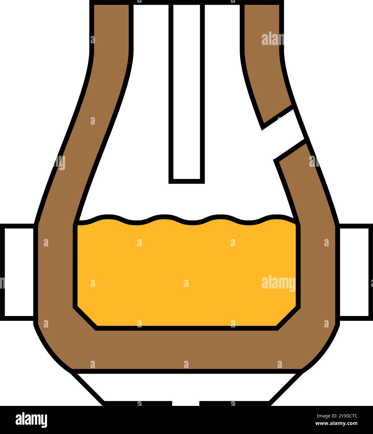 illustrazione a colori dell'icona di produzione dell'acciaio per forni a ossigeno di base Illustrazione Vettoriale