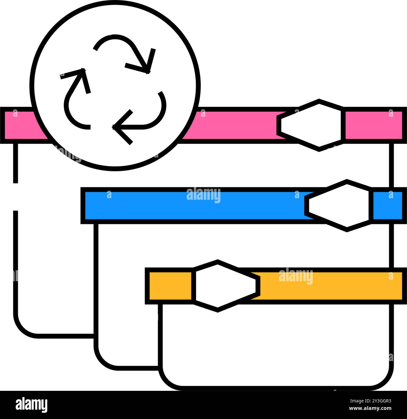 illustrazione a colori dell'icona dell'accessorio per lo smaltimento zero del sacchetto per alimenti Illustrazione Vettoriale