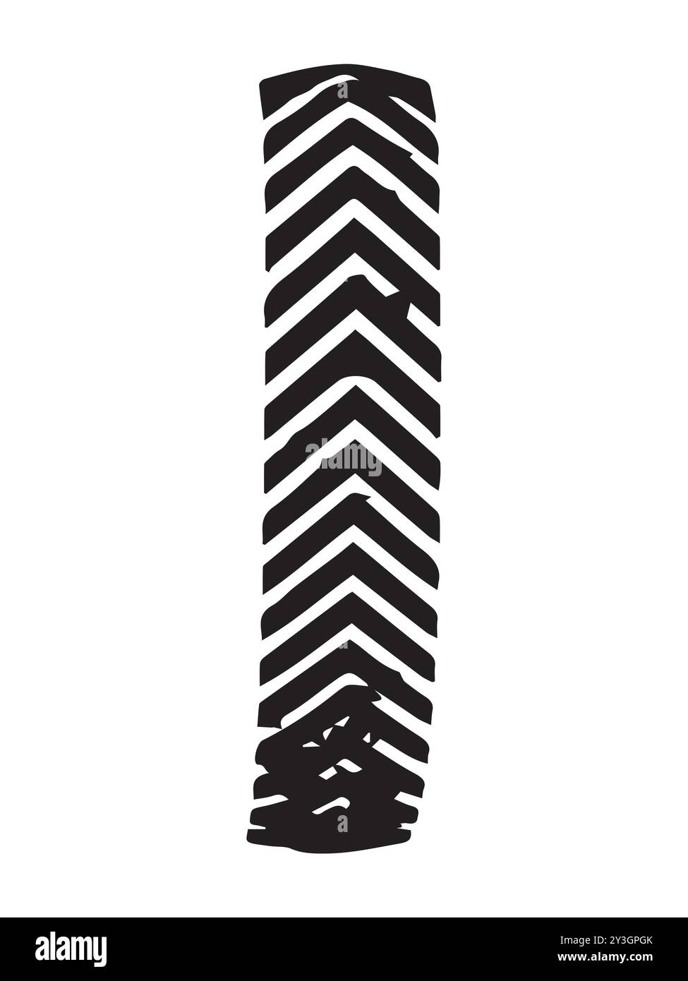 Tracce nere degli pneumatici isolate su sfondo bianco. Concetto di design automobilistico, marchi di pneumatici, movimento del veicolo, silhouette e illustrazione del trasporto Illustrazione Vettoriale