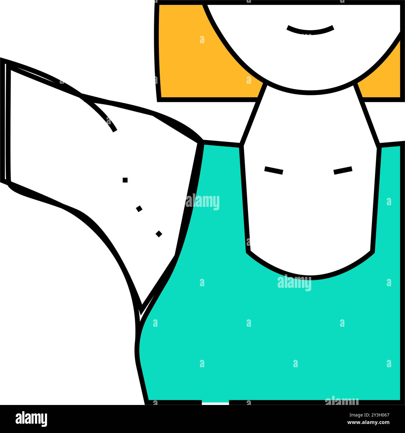 illustrazione a colori dell'icona dell'epilazione delle ascelle Illustrazione Vettoriale