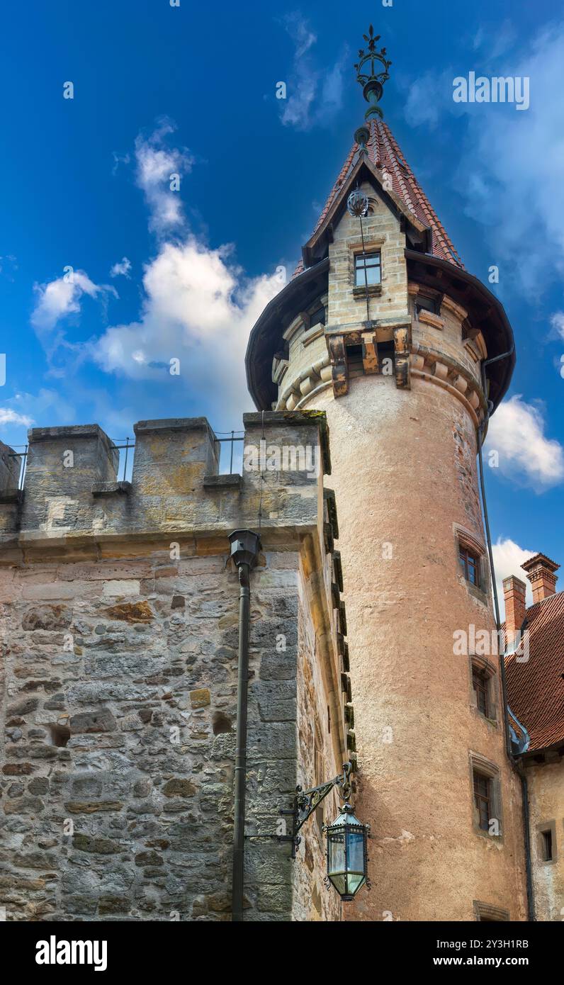 La Torre della Scala della veste Heldburg, chiamata il grande Wendelstein Foto Stock