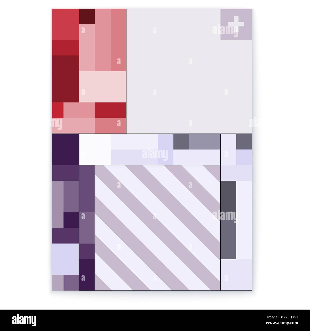 Il poster mostra un design geometrico vivace ed elegante con elementi astratti e colorati Illustrazione Vettoriale