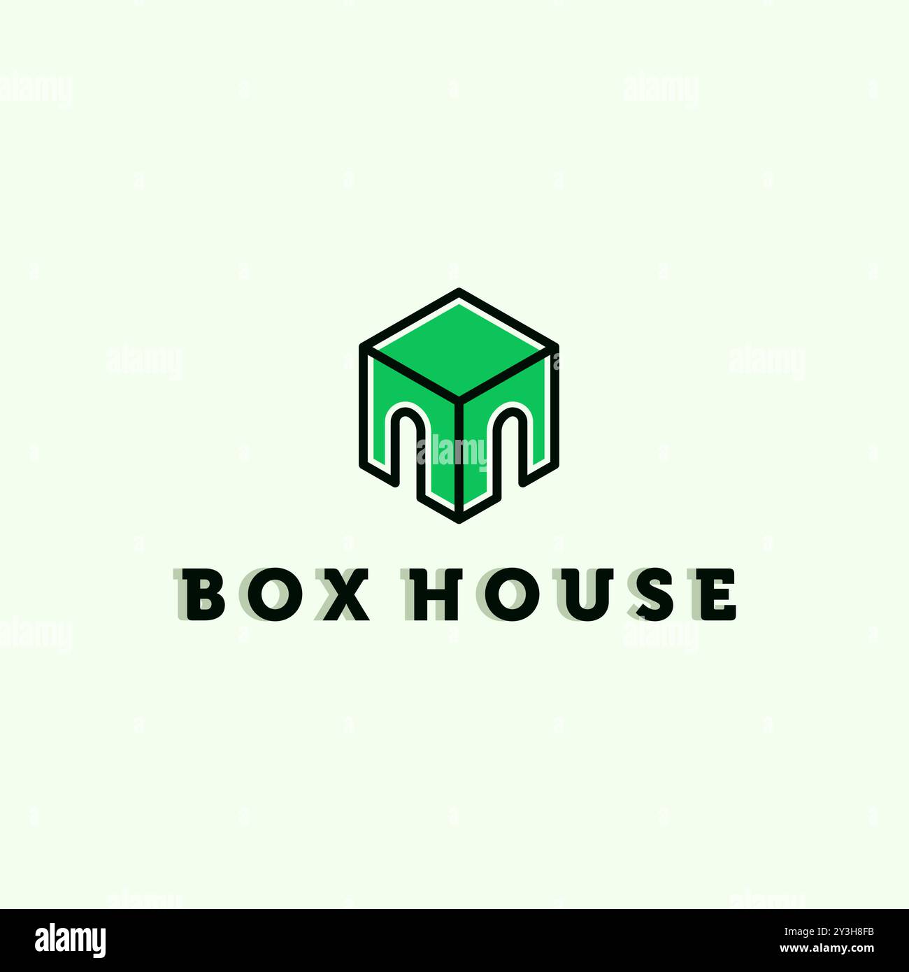 Design dell'illustrazione vettoriale con logo Creative House o Home. Design semplice e minimalista del modello con logo per la casa. Logo Creative House o Home Line Art Illustrazione Vettoriale