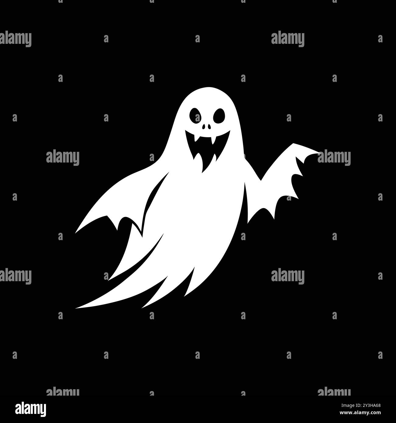 Spaventose silhouette fantasma per Halloween. Illustrazione Vettoriale