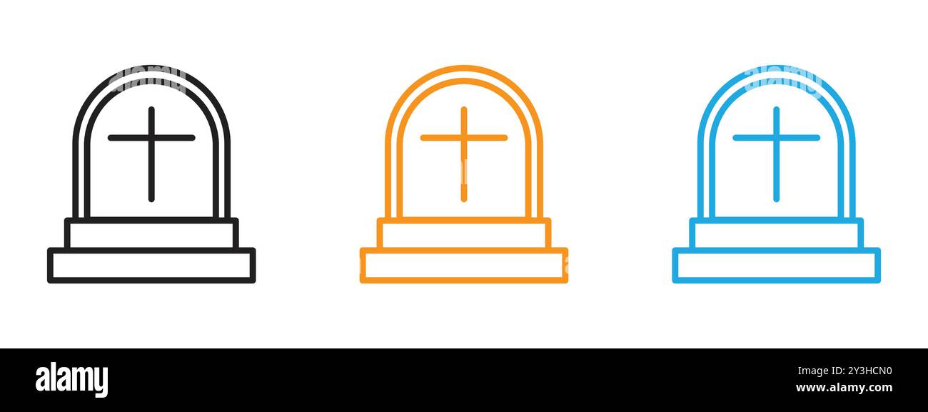 Collezione di set di logo Tombstone Icon Vector per l'interfaccia utente dell'app Web Illustrazione Vettoriale